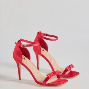 Windsor Vibrant Red Ankle Strap Heels
